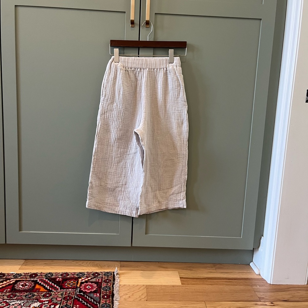 OAK + FORT light grey gauze cropped lounge pant - Picture 2 of 8